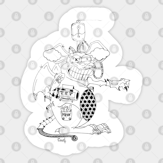 Dab Rat Sticker by Cryptid Kitty